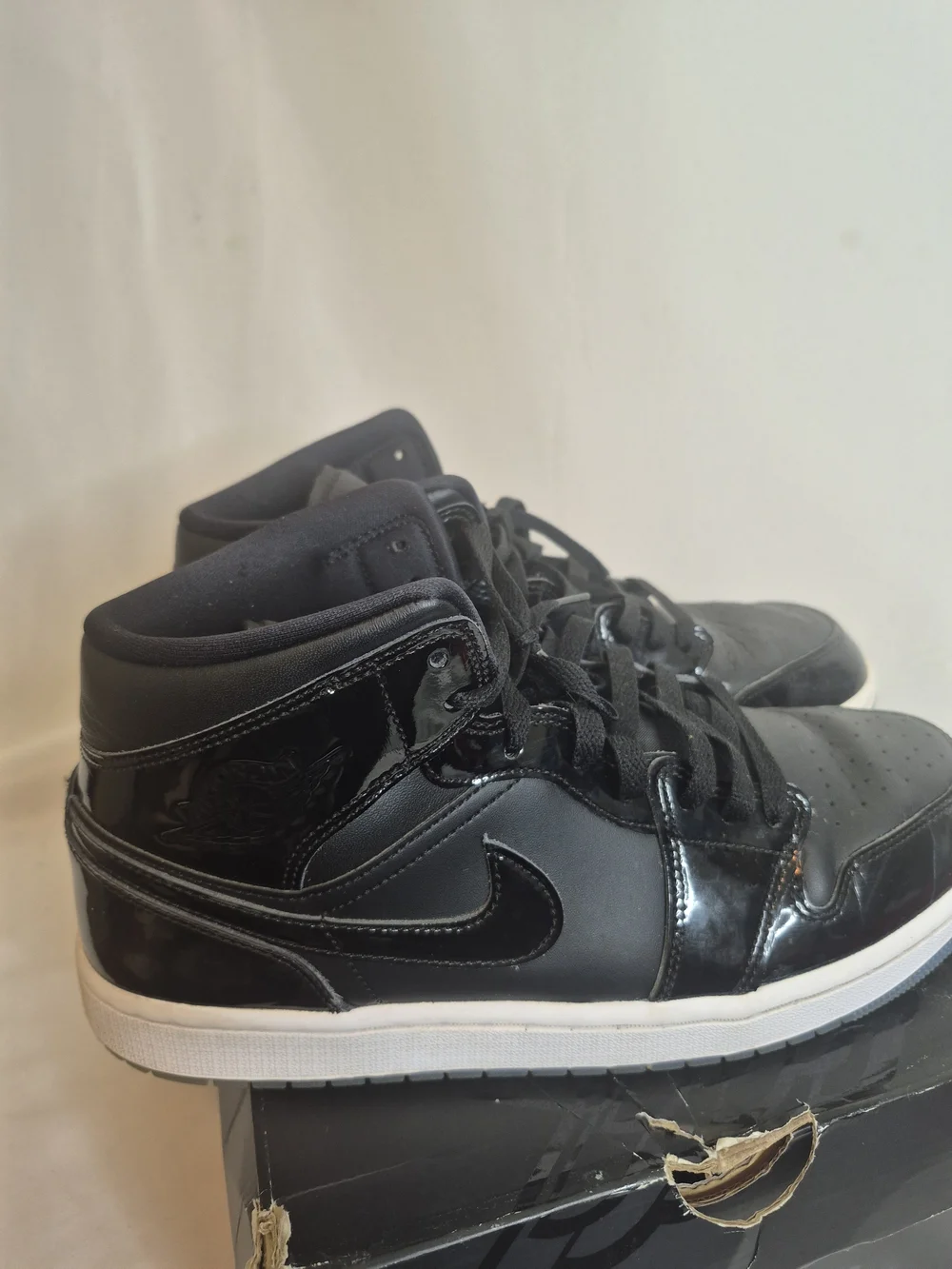 Air Jordan 1 Mid  Sneakers with White Midsole and Subtle Purple Accent